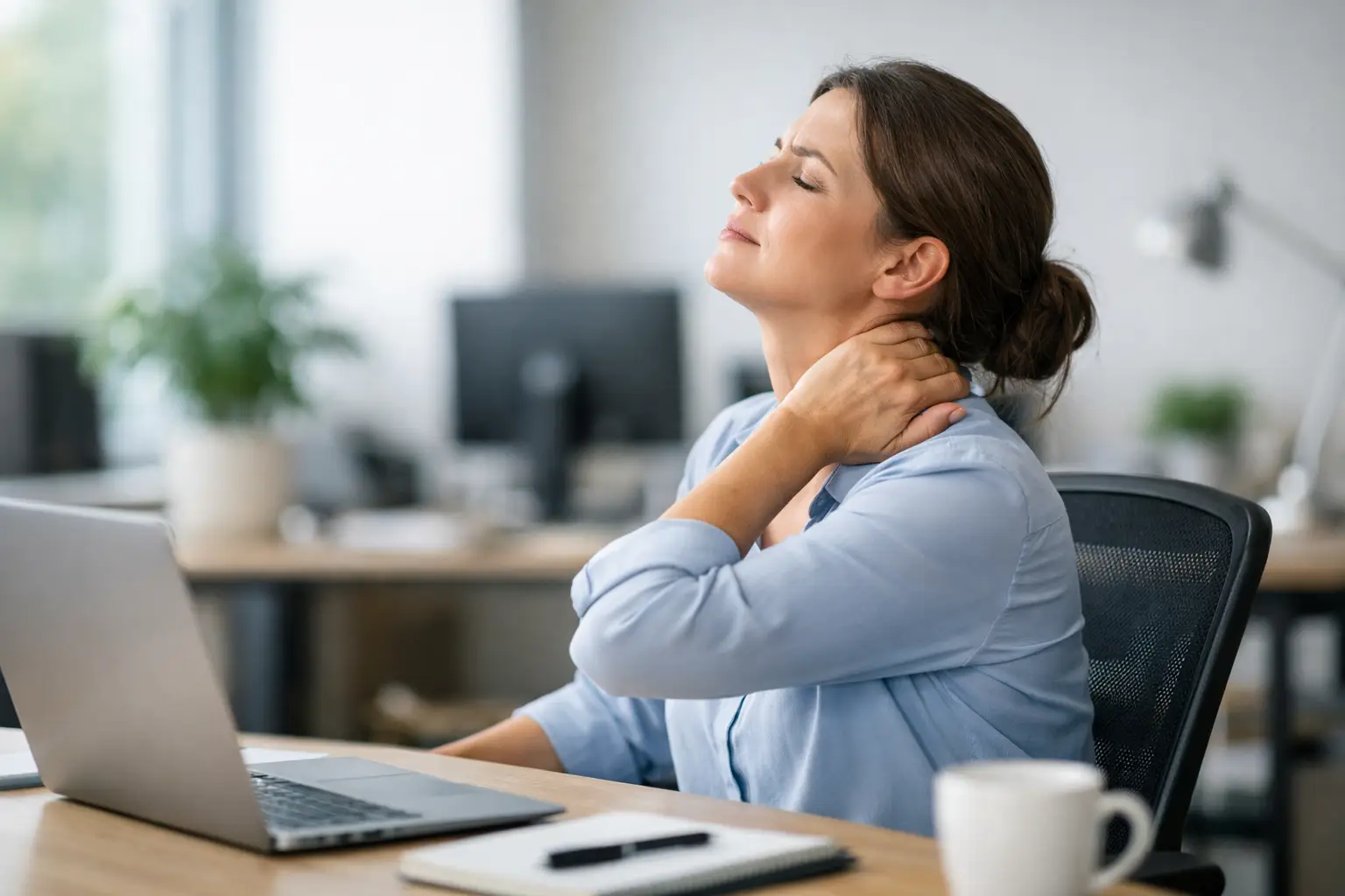 Nackenverspannung durch Büroarbeit lösen