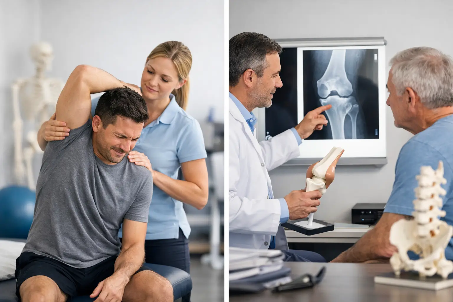 Physiotherapie oder Orthopädie bei Bewegungsschmerzen