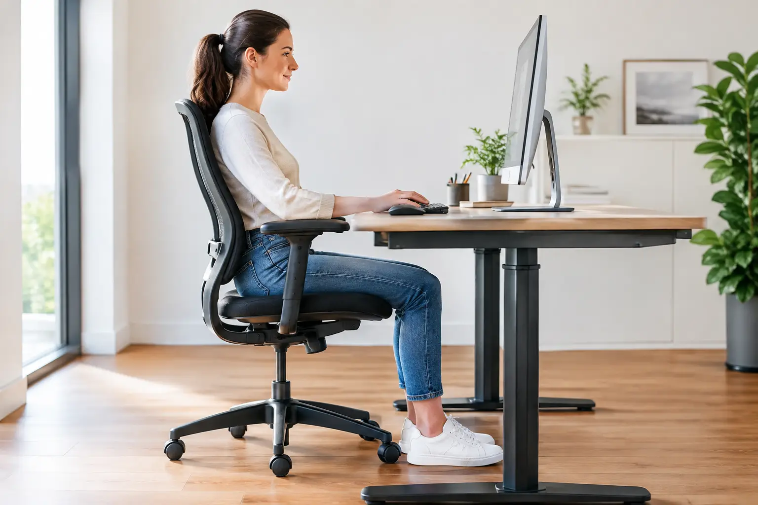 Arbeitsplatz ergonomisch rückenschonend einrichten