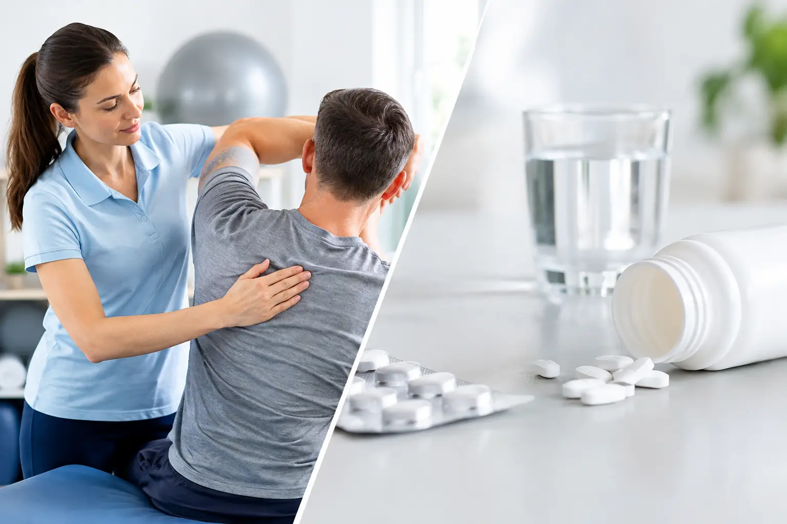 Physiotherapie versus Schmerzmittel im Vergleich